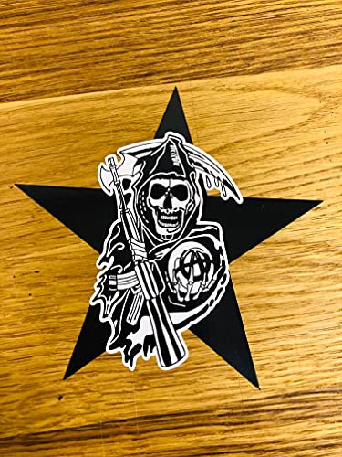SONS of Anarchy Aufkleber Sticker Redwood Biker Stern SOA Skull 1% Chopper Mi497