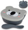 TUM TUM Bol Ventouse pour Bébé Couvercle, Cuillère Bébé, Silicone 1er Repas, 6 m+, Kev le Koala, Gris