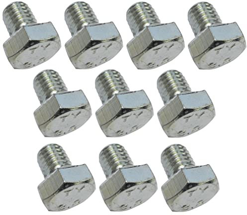 AERZETIX - C47316 - Set di 10 Bulloni M8x10 - testa esagonale - Ø8x10mm - DIN 933 - classe 8.8 - acciaio zincato - fai da te - strumento di montaggio/ferramenta