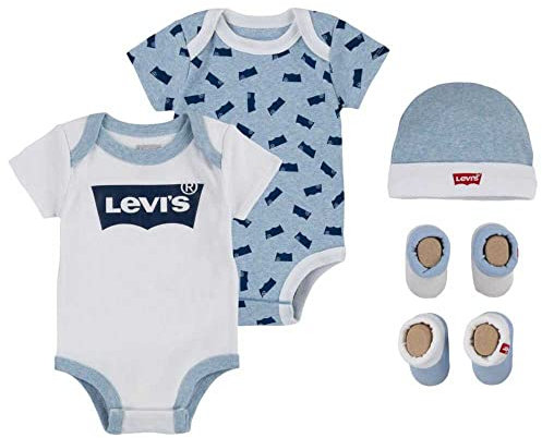Levi's Kids Lhn levi's batwing 5pc set Unisex Chambray Blue chiné 6-12 Monate