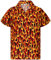 King Kameha Funky Hawaiian Shirt, Men, Shortsleeve, Flames Allover, Yellow Red, M