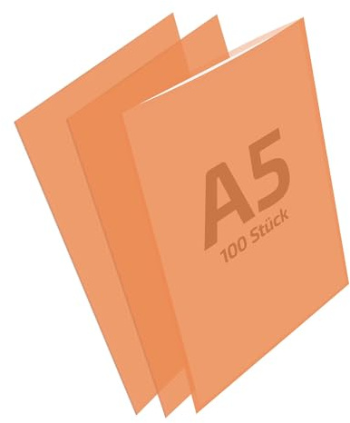 REIF Hamburg 15100 DIN A5 Hüllen orange, 100 Stück aus PE Stärke 0,160 mm, dokumentenecht, Dokumentenhülle oben offen, Made in Germany
