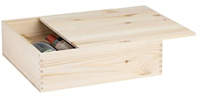 Scatola per Vino in Pino| 4 Bottiglie 750 ml |Misura Interna 35,5X33,9X9,3 |Custodia/Contenitore Vino/Birra| Per Compleanni Matrimoni Eventi ART. TSCO4