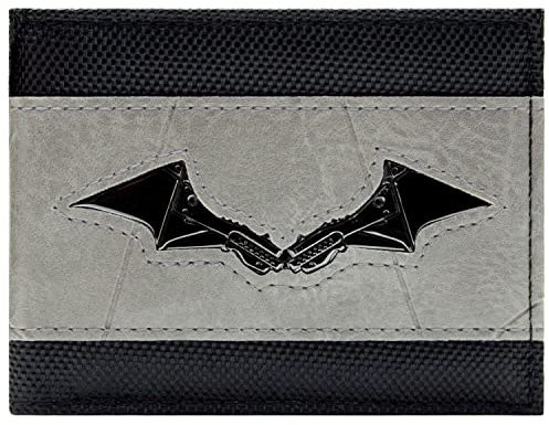 The Dark Knight The Batman Batsuit Metall Brustplatte Geldbörse/Geldbeutel Klapp ID & Kartenhalter, Grau