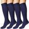 DDOBB 4 Paar Kompressionsstrümpfe Damen und Herren Stützstrümpfe Kompressionssocken Stützsocken Reisestrümpfe für Flug Sport Running Radsport(Navy*4, XXL)
