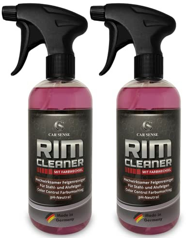 Car Sense Rim Cleaner 0,5L (2x0,5L) Felgenreiniger I Spezialentwicklung zur Felgen-Reinigung von Alufelgen & Stahlfelgen I Sommer-, und Winterreifen geeignet