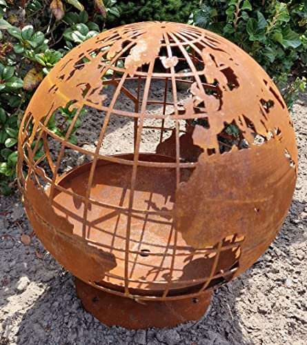 Feuerstelle Weltkugel 40x40x45 cm Gartenfeuer Terassenfeuer Feuerschale Feuer