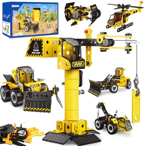 HOMETTER Jeu de construction pour enfants de 5 à 12 ans, jouet d'ingénierie 6 en 1, jeu éducatif