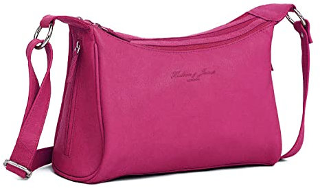 Designer Genuine Real Nappa Leather Handmade Women Ladies Travel Satchel Everyday Crossover Cross body Work Shoulder Handbag Bag (Pink)