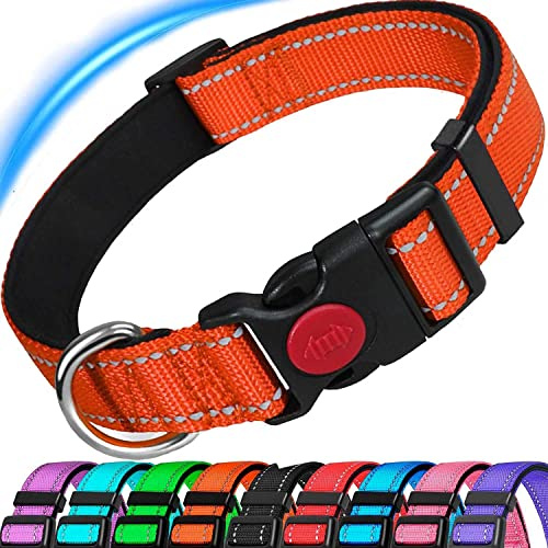 ATETEO Reflective Dog Collar,Padded Breathable Soft Neoprene Nylon Pet Collar Adjustable for Extra Large Dogs