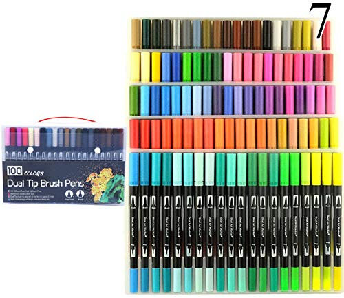 Aquarellstift FineLiner Dual Tip Brush Art Markers Pen 12/48/72/100/120 Farben Aquarellstifte zum Zeichnen Malen Kalligraphie Künstlerbedarf 36 Farben Schwarz China (100 Farben Schwarz China) (10