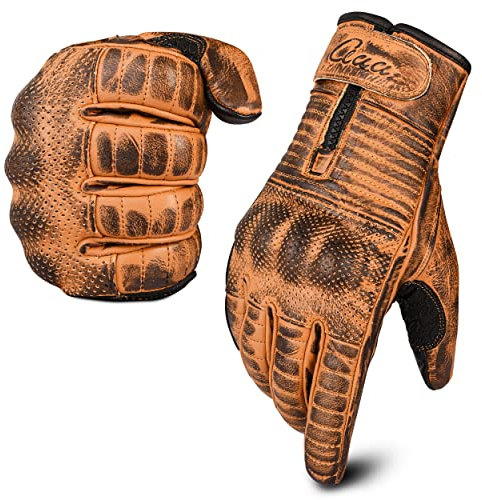 aaasportx Motorrad Handschuhe Herr Leder Touchscreen Funktion Protektoren Motorradhandschuhe Herren & Damen Wasser resistente Motorcycle Gloves mit rutschfesten Pads