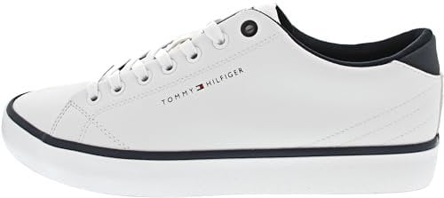 Tommy Hilfiger TH Hi Vulc Core Low Leather Ess Fm0Fm05041, Sneaker vulcanizzate Uomo, Bianco (White), 43 EU