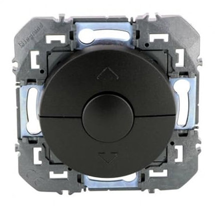 Poussoir pour commande de volets roulants Dooxie Legrand - Noir mat
