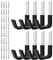 Juformin Heavy Duty Utility Hooks for Garage Storage, Wall Mount, 8 Pcs, Silver and Black, Steel Pvc, 50 Lbs Capacity, L-shape, Minimalist Style, Wall Mounted, 8 Count