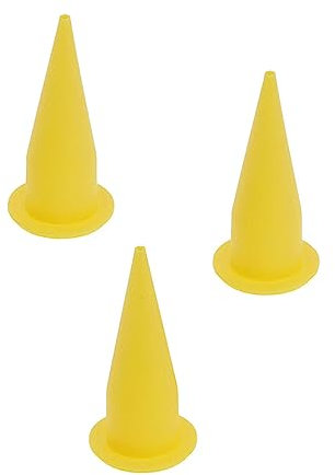 Dzrige Cone Nozzle Caulk,Caulking Gun Extension Tips,Caulk Nozzle Applicator, Reusable Caulk Cap, Replacement Extension Tool Supplies Applied in the Construction(Yellow-3Pack)