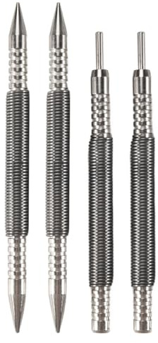 Buerjia Nail Set and Hinge Pin Tool Dual Head Nail Punch Hinge Pin Removal Tool Hammerless Spring Punch Set Spring Nail Setter