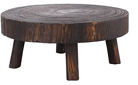 Sgabello per Piante in Legno, Supporto per Piante Basso, Supporto per Alzata per Fiori in Vaso Rotondo, Supporti per Piante Multiple, Supporto per Alzata per Vasi da Giardino, Supporto per(marrone l)