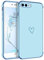GUAGUA Handyhülle für iPhone 8 Plus/iPhone 7 Plus Hülle Cute Herz Muster Galvanisierte Kameraschutz Stoßfeste Silikonhülle Weich TPU Silikon Schutzhülle Dünn Hülle für iPhone 7 Plus/8 Plus, Blau
