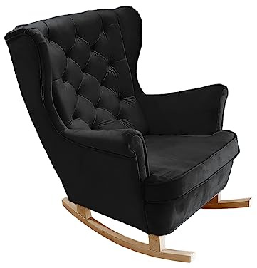 DomiMeble Schaukelstuhl für Wohnzimmer, Schlafzimmer - Schön und Komfortabel Relaxstuhl aus hochwertigem Holz gefertigt 92 x 84 x 104 cm