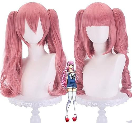 Anime Perücken Cosplay Perücke 80cm Lange Rosa Einem Stück Perona Perücken Hitze Beständig Haar Party Frau Perücken