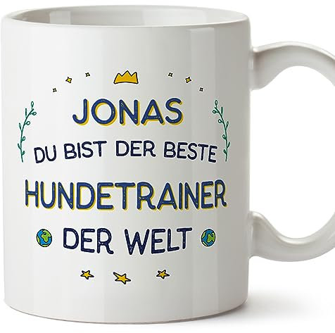 Mugffins Tassen Personalisierten für HUNDETRAINER Mann - Auf Deutsch - Beste der Welt - 11 oz / 330 ml - Individuell Anpassbar Geschenk Mitarbeiter