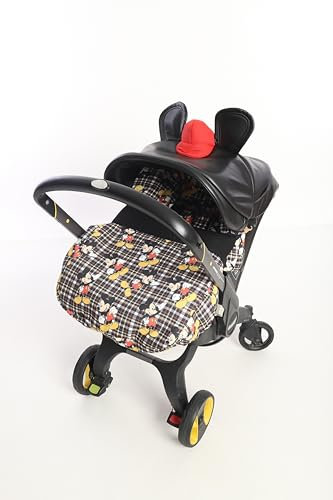 Boss and Baby - Handgefertigtes Doona-Zubehör: Doona Kinderwagen-Autositzbezug-Ersatz-Set – inklusive Baldachin, Sitzersatz, Griffbezug, Schulter- und Schrittpolster (Set mit Tasche)