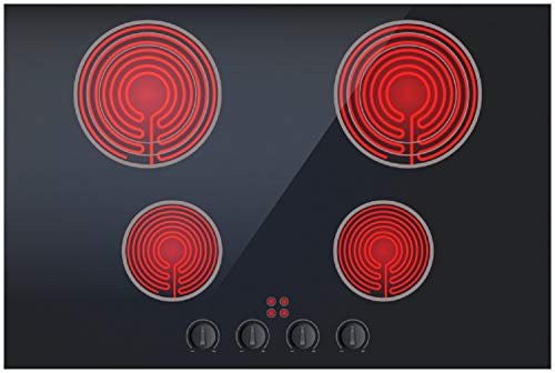 Wallario selbstklebendes Poster - Aktives Cerankochfeld Optik mit 4 Kochplatten und Bedienfeld, Aufkleber in Premiumqualität, Klebefolie Größe: 100 x 150 cm XXL-Poster