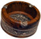 Amosfun Round Wooden Ashtray Vintage Ash Tray Lids Wall-mounted Ashtray Bin Home Bar Decor