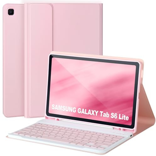 Keyboard Case for Samsung Galaxy S6 Lite 10.4 Inch 2022/2020, Case with Keyboard for Samsung S6 Lite with S Pen Holder, Detachable Wireless Bluetooth Keyboard for Galaxy S6 Lite 10.4 Inch,