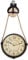 Carousel Home Industrial French Style Clock On Pulley | Metal Hanging Clock On Rope Pulley | Rustic Paris Wall Clock Black Metal Round Wall Clock