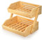 Calm Cozy Support de Corbeille à Fruits en Bambou à 2 étages, Support à Panier de Fruits Rangement pour Les légumes pour Plan de Travail de Cuisine pour Fruits, Légumes, Pain, collation