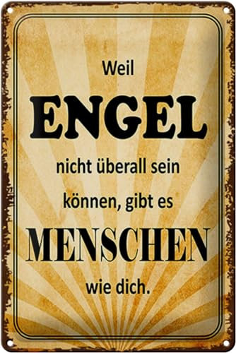 Schild Blech 20x30cm - Made in Germany - Spruch weil Engel nicht überall sein Metall Deko Blechschild