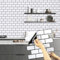 Alened Tile Stickers White 30x30cm/10Pcs, Self Adhesive Wall Tiles Vinyl Peel and Stick on Thickened Waterproof Kitchen Backsplash Bathroom Decor