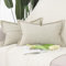 Madizz 2er Set Polyester Leinen Kissenbezügen mit breiter Kante Weiche dekorative Kissenbezüge für Sofa Schlafzimmer Kissenhülle Leichtes Taupe 40x60 cm Rechteckig