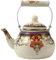 CAKEEYUM Tetera de té esmaltada Tetera Vintage Resistente al Calor de 2 5 l con Mango Fresco de cerámica Floral a Prueba de Herrumbre fácil de Limpiar para Estufas Vintage de CE