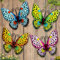 Kyduu 4 Stücke Garten Wand Deko Schmetterling Skulptur, Tierische 3D Wandbilder, Wandkunst Metall Schmetterling Wand Dekor Hängende Ornamente für Indoor Outdoor Garten