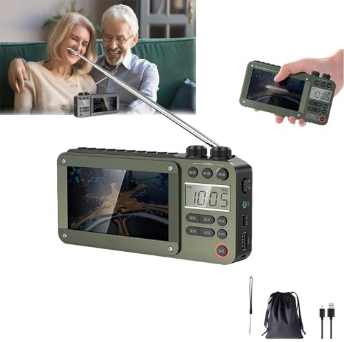 Radio de vídeo de banda completa de bolsillo Bluetooth con complemento de vídeo de alta gama, TV de bolsillo Bluetooth con complemento de vídeo de alta gama, radio de bolsillo personal Am/Fm portátil,