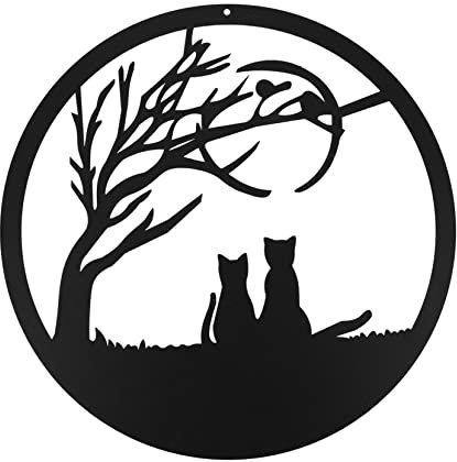 MERRYHAPY 1 Stück Eisen Wanddekoration Ausgehöhltes Rundes Wandornament Haltbares Material Für Wohnzimmer Und Garten