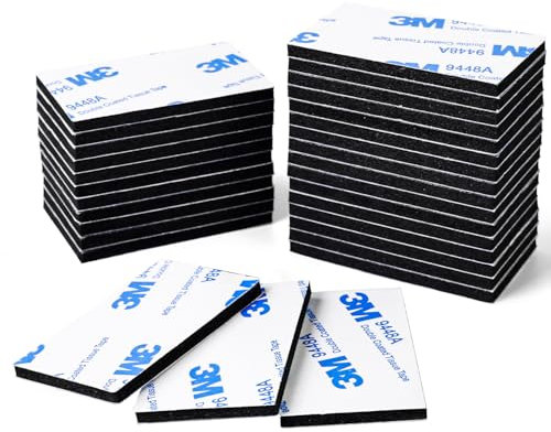 Molkor Klebepads 3mm Dick Klebepads Doppelseitig Extra Stark 40 Stück Schaumstoff Klebepads Rechteckig Doppelseitige Klebepads Wasserfeste Montagepads für Zuhause Büro Auto Schule (Schwarze)
