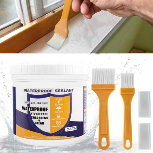 2KG Transparente wasserdichte Beschichtung, unsichtbares wasserdichtes Mittel, transparente wasserdichte Versiegelung, wasserdichte Beschichtung für den Innen- und Außenbereich Badezimmer
