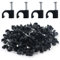 Lot de 200 clips de câble ronds noirs de 6 mm avec clou en acier