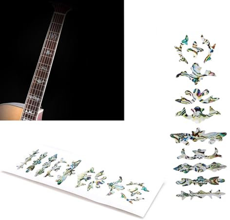 RuiJOTWAT Adesivo per intarsi di chitarra, marcatore per tastiera, decalcomanie per chitarra elettrica, acustica, classica, basso, ukulele, accessori