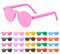 Kangtaixin Hippie Herzförmige Brille – 20 paar Transparente Candy-Farbene Sonnenbrille für Geburtstagsfeier, Halloween und Party, Lustige Partybrillen für Erwachsene und Kinder