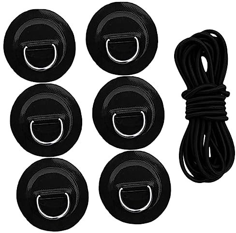 GAROZATION 1 Set Surfbrett Seilschnalle, Kajak Sitz D Ringe, Kajak Bungee Kit, Bungee Schnüre, Aufblasbare Paddle Board D Ringe, Elastische Schnur, Paddleboard D Ring Kit, Aufblasbares