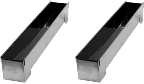 patisse 13923 – Gouttière à bûche, Moule à bûche carré de Noël format mini – inox – 30x4.5x(h) 4.5cm, Argent (Lot de 2)
