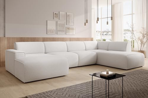 AXLIVING XXL Sofa U Form Didim Weiß 378 cm breit, modern & großzügig R