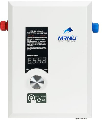 8KW Tankless Instantaneous Water Heater, Electric Tankless Instant Water Heater, 220V On-Demand Hot Water for Shower Bathroom Sink Faucet