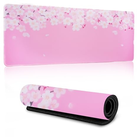 Grand Tapis De Souris XXL Gaming Tapis De Protection En Cuir Pour Bureau Tapis De Souris Pour Jeux VidéO Tapis De Bureau AntidéRapant Bloc-Notes Avec Base AntidéRapante (80 cm x 30 cm Rose A)