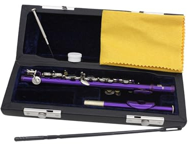 Piccolo Holzblasinstrument, C-Taste für Bühne, musikalische Aufklärung, Klassenzimmer, Lila, 31,5 x 1,3 cm